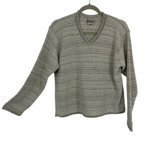 Columbia Vertex Knit Sweater Women Size Large Gray V Neck Pullover Vintage Y2K